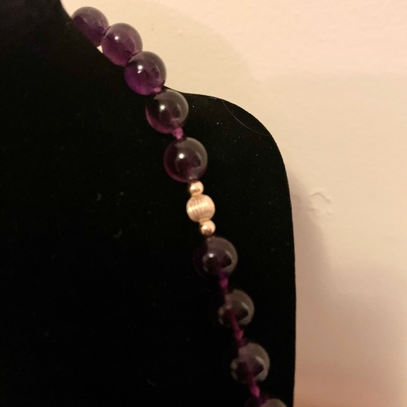 💗Gump’s 14k gold large bead Amethyst long necklace.  AAA++++quality!!! - Picture 3 of 9